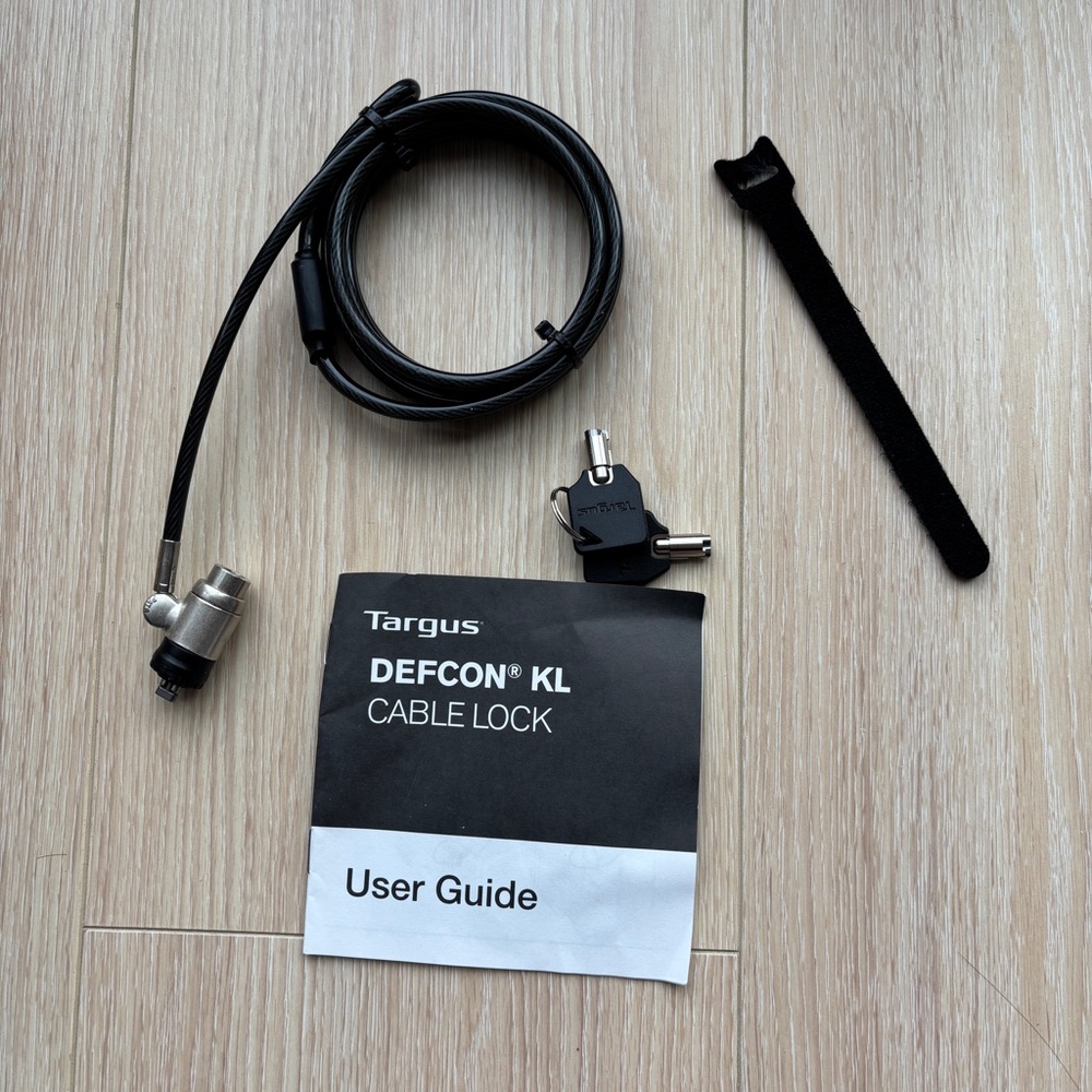 BNWT Targus Black DEFCON KL Cable Lock laptop lock slot steel cable t-bar lock